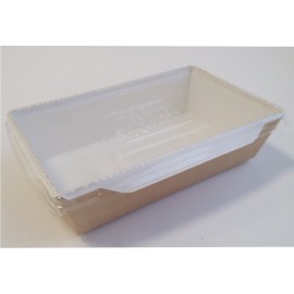 Емкость картонная салатная салатник крафт с прозрачной крышкой 400мл DE